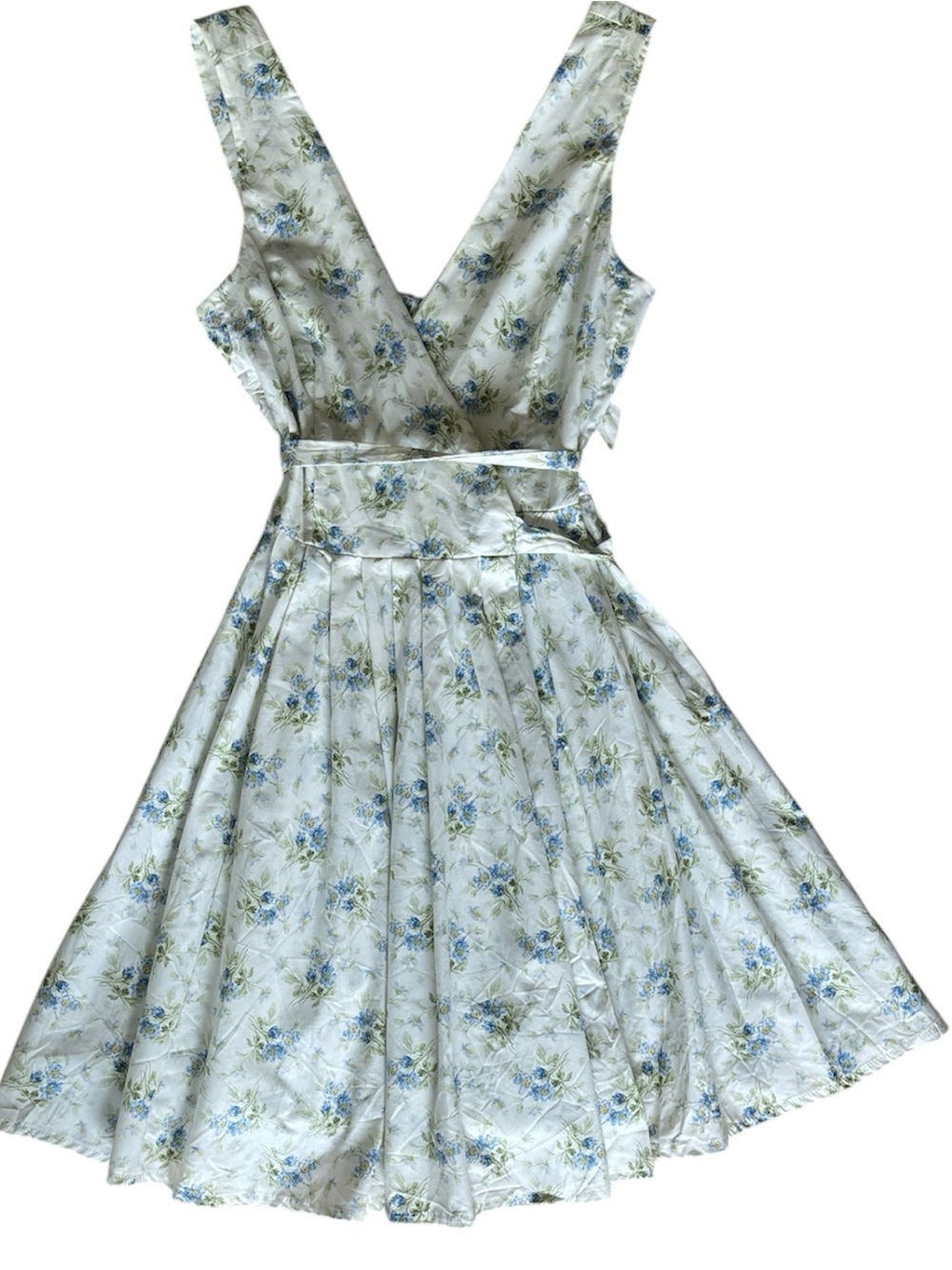 Laura Ashley Vintage ‘90s Floral Print V-Neck Sleeveless Short Dress Size 4